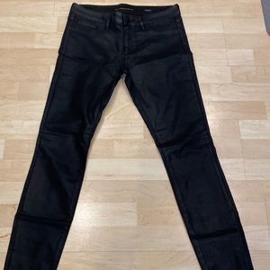 Elie Tahari black waxed jeans